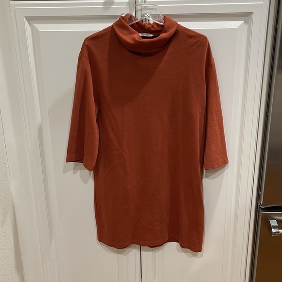 Zara turtleneck burnt orange dress size L - Picture 4 of 9